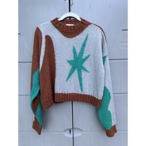 DROMe Wool Oversized Pullover Sweater Sz S Italy Cozy Designer Bohemian Artsy